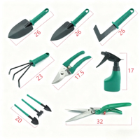 Juego de Herramientas de Jardinería de Plástico de Diez Piezas HYTD OEM Nuevo en Existencia con Pala, Rastrillo, Azada, Tijeras, Regadera - Herramientas de Jardín Multiusos