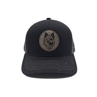 Casquette de camionneur tactique d'extérieur 112 avec patch en cuir personnalisé, faible MOQ, pour la pêche et la chasse, dos en maille, fermeture snapback