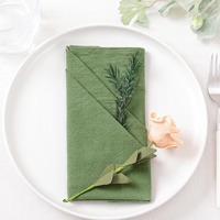 Serviette carrée en lin de coton doux de style moderne fait à la main 45*45cm, couverture de table jetable occidentale lavée pour la maison et les fêtes.