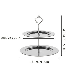 Espositore per Dessert a Più Livelli - Vassoio per Torte in Acciaio Inox, Torre per Tè del Pomeriggio, Porta Frutta e <span class=keywords><strong>Pasticceria</strong></span> - Product Image 5