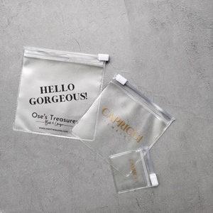 Sacs à fermeture éclair transparents en PVC personnalisés, pochettes d'emballage pour bijoux avec logo imprimé pour boucles d'oreilles et bagues - Product Image 5