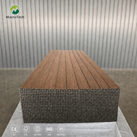 Planches de terrasse extérieures modernes en composite WPC imperméable, grain de bois, co-extrudées, à âme creuse, pour patio, jardin, terrasse, balcon