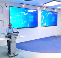 Mesa Multimedia con Pantalla Táctil de 21.5 Pulgadas y 10 Puntos de Contacto, Podio Digital Inteligente con Android LED para Comercio Minorista
