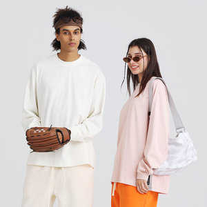 T-shirt surdimensionné lourd Streetwear T-Shirt à manches longues unisexe automne hiver EU US Style TShirt - Product Image 3