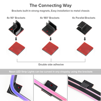 Kits de lumières LED néon RGBIC WS2812B 50 cm 2 pièces 50V CC 60 LED Bandes lumineuses LED RGB pour PC MSI Aura SYNC AORUS ASUS sur carte mère