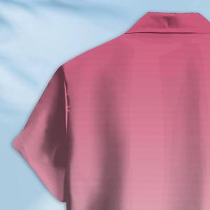 Camicia <span class=keywords><strong>da</strong></span> <span class=keywords><strong>uomo</strong></span> personalizzata con motivo - Camicia stampata a getto d'inchiostro rosa sfumato, vestibilità ampia, tessuto morbido, adatta per l'abbigliamento estivo - Product Image 4