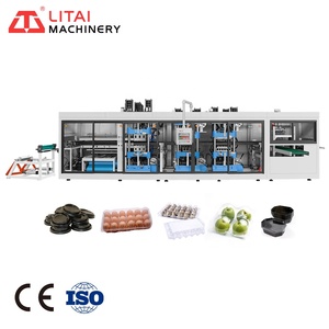 Máquina Automática para Fabricar Cajas <span class=keywords><strong>Bento</strong></span> Compostables, Contenedores para Ensaladas, Bandejas para Sushi, con Bomba de <span class=keywords><strong>Motor</strong></span>, Materiales PET/PVC/PP/PS/HIPS - Product Image 1