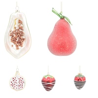 Bestverkochte handgemaakte gekleurde glazen artistieke kerstboomversieringen, fruitvormig, antiek, imitatie, retro, feestelijke gietwerk