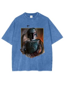 S Wars Dark the Empire Strikes Back Camisetas Verano 100% Algodón Drop Shoulder Crewneck Heavyweight Acid Wash - Product Image 4