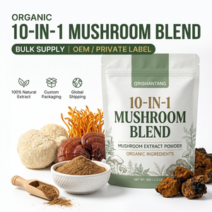 Mélange de 10 champignons biologiques en <span class=keywords><strong>poudre</strong></span> (Crinière de <span class=keywords><strong>lion</strong></span>, Reishi, Cordyceps, Chaga) 100% corps de champignon fruité, Marque privée, Vente en gros en vrac - Product Image 1
