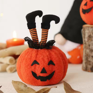 Decoración de Halloween, Adorno Creativo de Muñeca Calabaza con Pie de Bruja, Adorno para Crear Ambiente de Fiesta de Fantasmas - Product Image 3