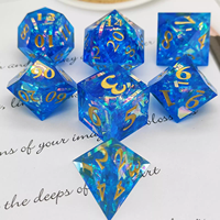 MINI PLANET 16mm résine D6 jeu de dés fait à la main polyédrique RPG jeu de société personnalisé sculpté 7 pièces 6 faces mdn dés en gros personnalisé