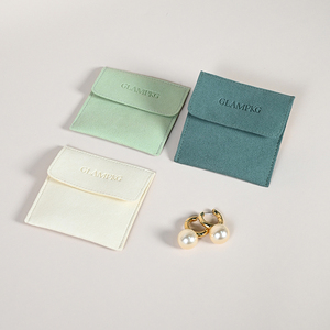 GLAMPKG Envelope Necklace Earrings <b>Ring</b> Jewelry Packing Pouch 0.6mm <b>Thickness</b> Microfiber Pouches - Product Image 2