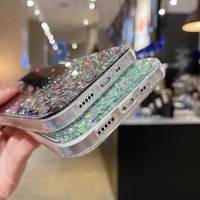 Coque de protection transparente de luxe en TPU avec paillettes étoiles pour iPhone 17 – Tendance et unisexe – Meilleure vente