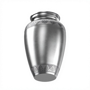 Urne funéraire moderne écologique plaquée argent avec une capacité de 200/220 pouces cubes pour cendres commémoratives - Product Image 1