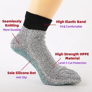 Niveau 5 coupe preuve orteil chaussettes anti-dérapant résistant aux rayures <span class=keywords><strong>pied</strong></span> sécurité 5 doigts chaussettes pour hommes femmes pieds nus en plein air plage randonnée - Product Image 2