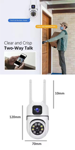 Cámara <span class=keywords><strong>de</strong></span> Seguridad IP con Doble Lente PTZ y Doble Pantalla, WiFi 5G/2.4G, Audio, Visión Nocturna, Gran Angular <span class=keywords><strong>de</strong></span> 170°, Enfoque Automático, H.264/H.265 - Product Image 2