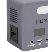 Batterie externe de voyage pour l'extérieur, sortie AC DC USB Type-C, charge solaire, mini station d'alimentation portable 100W 100WH