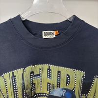 T-shirt Homme en Coton de Haute Qualité avec Impression à l'Encre Blanche et Strass, Respirant, Style Urbain