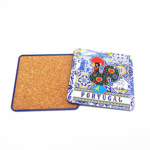 Posavasos Redondo de Hojalata Ecológico Personalizado con el Gallo de Barcelos, Símbolo Nacional de Portugal, para Alimentos y Pan, Recuerdo - Product Image 1