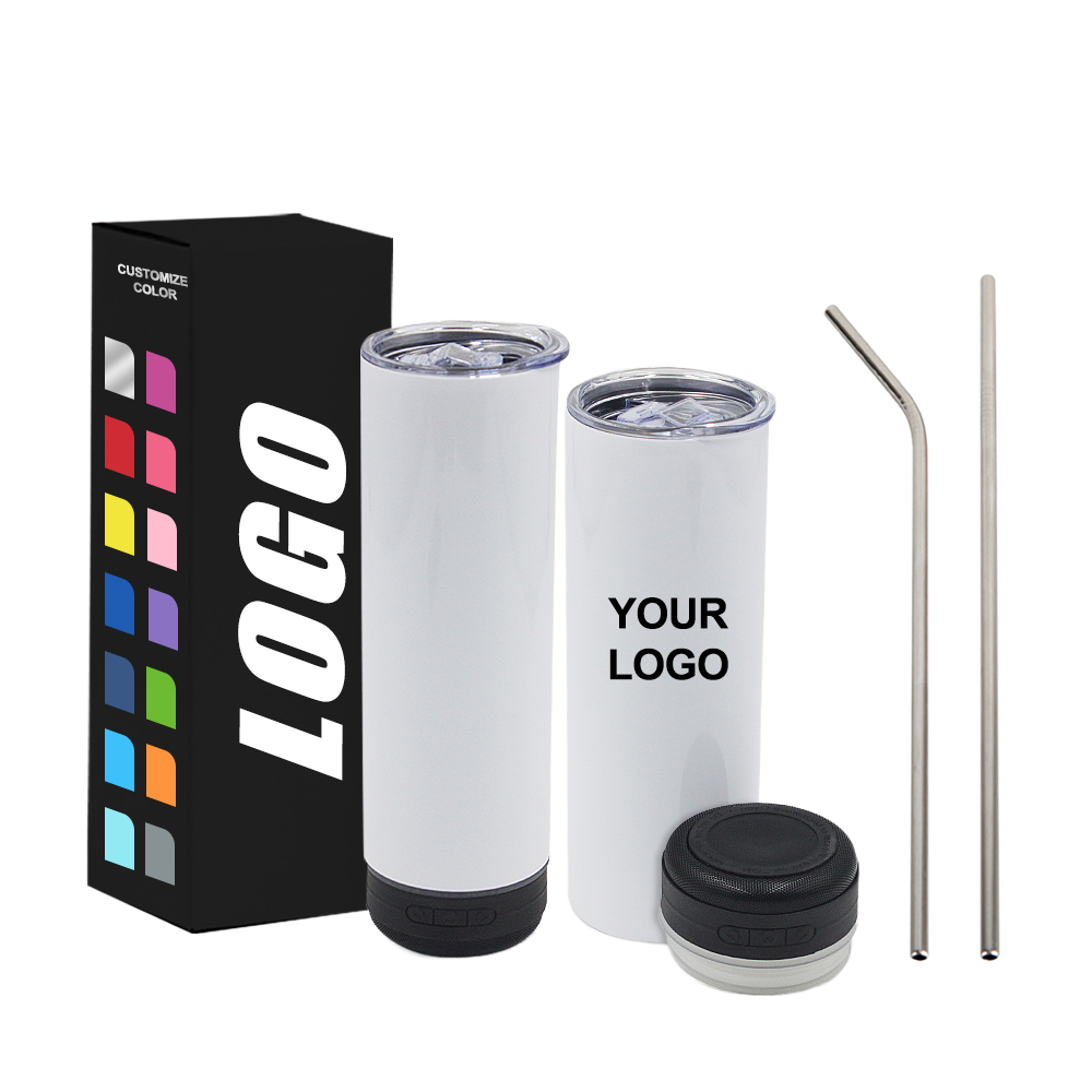 Detachable LED Light Music Speaker Tumbler Vacuum Insulated Sublimation Cups with Lid for Party & Drinks