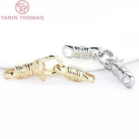 Vente en gros de fermoirs de connexion pour bracelets et colliers en laiton plaqué or 24 carats de haute qualité, fermoirs mousquetons, accessoires de bijoux DIY