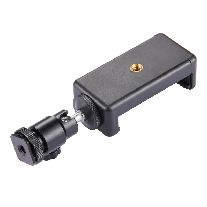 Mini 1/4" Mount with Lock Hot Shot Adapter Phone Holder Clip for Camera LED Light Flash Bracket Holder Mount
