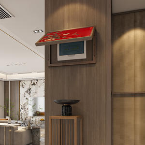 Elegante Cubierta para Caja de Medidor Hidráulica con Panel de Latón con Diseño de Gorrión Castaño <span class=keywords><strong>y</strong></span> Arte Mural, Marco de Madera Maciza Premium con Ensamble de Espiga <span class=keywords><strong>y</strong></span> Mortaja - Product Image 3