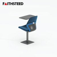 Chaise de formation pour étudiants en maille couleur personnalisée, mobilier de bureau avec tablette d'écriture, roulettes mobiles pour salle de classe et bureau