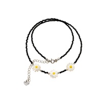 Collier tendance à pendentif fleur en perles coquillages, petit format - Accessoire de mode élégant pour le quotidien et idéal comme cadeau