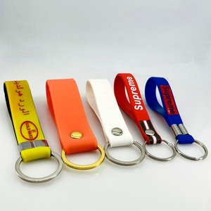 Custom Logo Silicone Wristband Rubber <b>Keychain</b> Customized Durable Rubber Silicon Loop Key Holder Keyring - Product Image 6