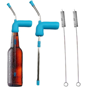 Pipette à bière en acier inoxydable multicolores pour jeux de société, type <span class=keywords><strong>bong</strong></span> pour bouteille de bière - Product Image 2