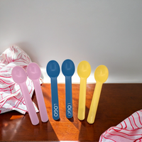 Vente en gros de cuillères jetables en amidon de maïs PSM de 150 mm, qualité alimentaire, biodégradables, pour yaourt et crème glacée