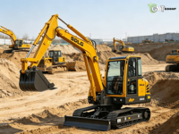 Mini-excavatrice sur chenilles SDLG E660F/E660FL d'occasion de 6 tonnes |   CE |   EPA |   Pompe de boîte de vitesses pour moteur EURO 5 avec godet de 0,25 m³