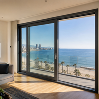 Système de fenêtres coulissantes en aluminium pour terrasse et balcon de maison moderne, à double vitrage, résistant à la corrosion, à glissement fluide et à faible bruit