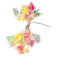 Nouvelles guirlandes lumineuses LED transfrontalières en plastique, colorées, en forme de cœur et mini-étoiles à cinq branches, 1m, alimentées par piles, pour les fêtes