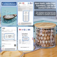 Pot en plastique PC non-verre écologique de 250 ml pour la conservation des aliments, multifonctionnel, avec couvercle, pour pelures de mandarine séchées et produits secs - Vente en gros