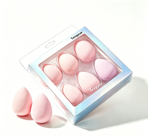 Clear Transparent <b>Gift</b> <b>Box</b> Custom Printed for Makeup Sponge set and Cosmetic Puff Packaging - Product Image 3