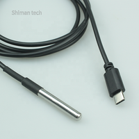 Disesuaikan DS18b20 kabel Sensor suhu USB C pria