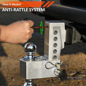 Rise Factory - <span class=keywords><strong>Enganche</strong></span> de Remolque de Aleación de Aluminio al por Mayor con <span class=keywords><strong>Bola</strong></span> Doble Ajustable, Compatible con Receptor de 2 Pulgadas - Product Image 3