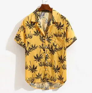 Heren Causale Zomer Hawaiiaanse Bedrukte Strandkleding Met Korte Mouwen Op Maat Gemaakte T-Shirt Bedrukking