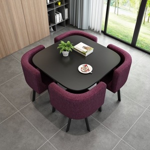 Juego de Mesa de <span class=keywords><strong>Comedor</strong></span> Redonda de Buena Calidad a Precio de Fábrica, <span class=keywords><strong>4</strong></span> Asientos, Personalizable, Moderno, Pequeño, para Hogar y Hotel - Product Image 3