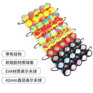 AMEYXGS <b>Golf</b> Ball Bag EVA Foam Portable With Hook Colorful Practice <b>Golf</b> Balls 5-Pack - Product Image 2