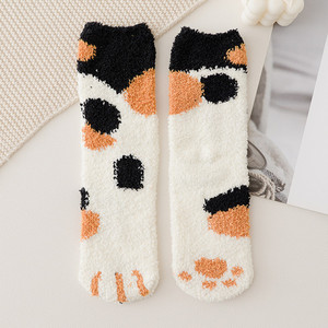 2024 Winter <strong>Warm</strong> Cute Animal Paw <strong>Custom</strong> Pattern Fluffy Thick <strong>Warm</strong> Women <strong>Fuzzy</strong> Crew <strong>Socks</strong>,Furry <strong>Socks</strong> for the Cold - Product Image 4