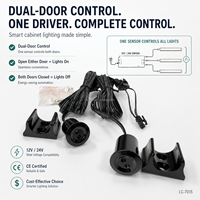 Interrupteur à capteur double porte OEM 12V 24V à contrôle centralisé pour systèmes d'éclairage LED d'armoires et de meubles LC-7015-24