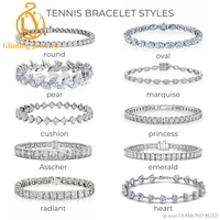 Bracelet tennis personnalisé exquis en diamants de laboratoire CVD/HPHT taille poire, émeraude et cœur, en or 10K, 14K, 18K, pour usage quotidien