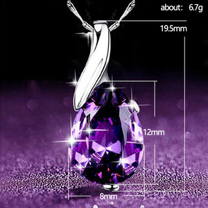 Collana con Pendente a Marquise Viola per Donne, Collana Corta Semplice, Elegante Accessorio per il Collo - Product Image 4