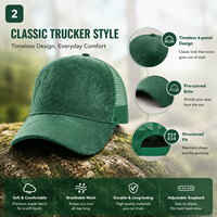 Gorra Trucker Premium Verde Esmeralda de Gamuza Sintética con Malla Trasera Estructurada, Gorra Personalizable con Logo, Estilo Urbano, Venta al por Mayor