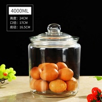 Penjualan Grosir Stoples Kaca Macrostoma Kapasitas Tinggi 1L 2L 4L yang Dapat Disesuaikan, untuk Menyimpan Biskuit, Buah Kering, dan Acar