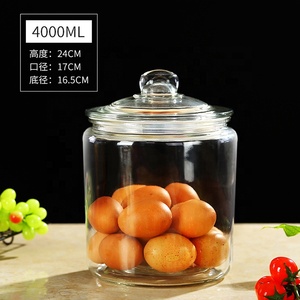 Penjualan Grosir Stoples Kaca Macrostoma Kapasitas Tinggi 1L 2L 4L yang Dapat Disesuaikan, untuk Menyimpan Biskuit, Buah Kering, dan Acar - Product Image 1
